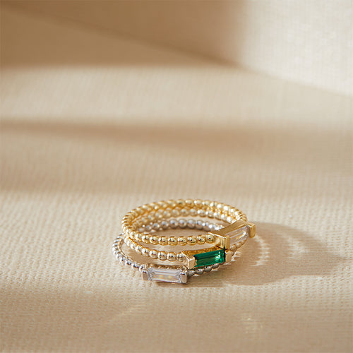ADRIENNE - Spiraled Baguette Ring