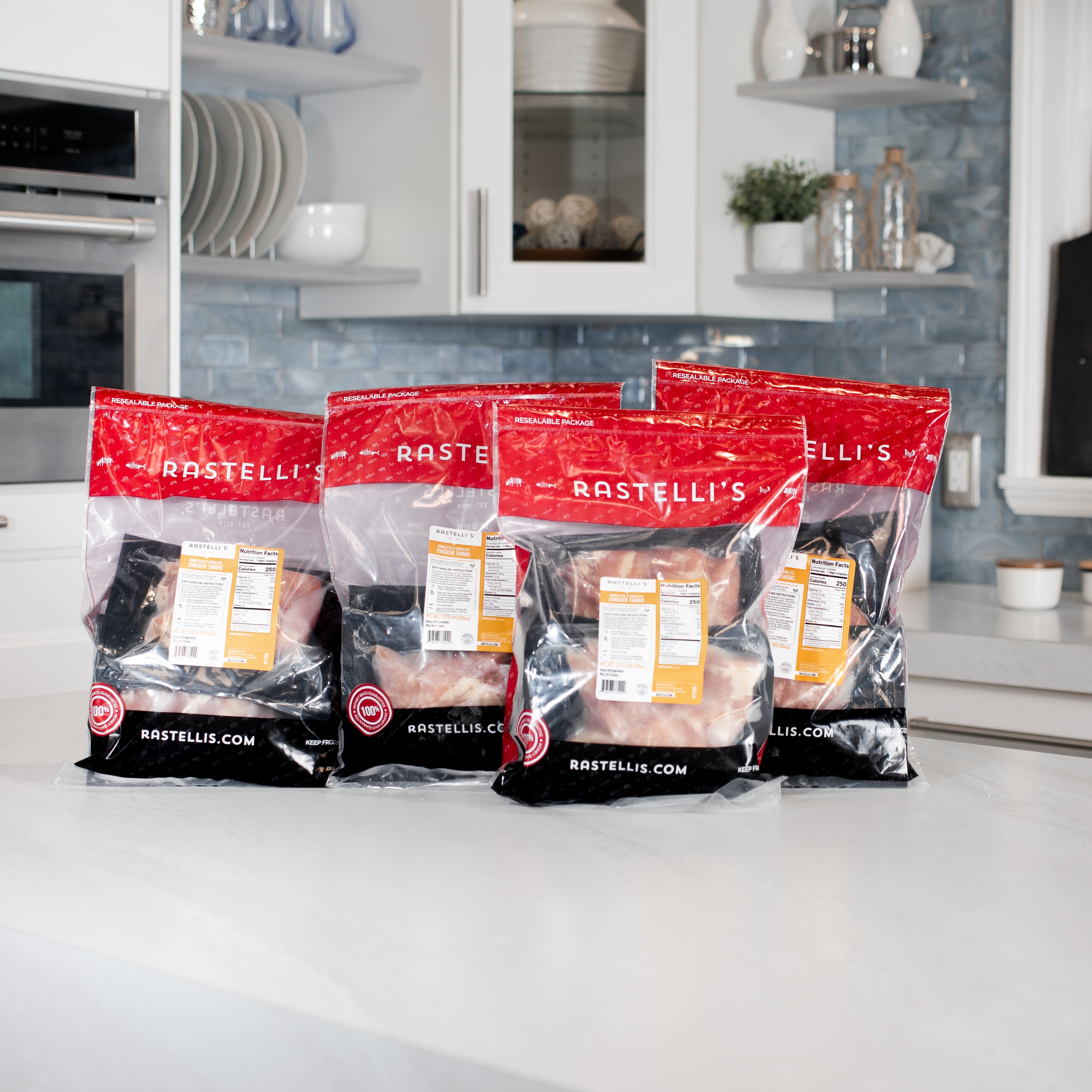 Rastelli's Antibiotic Free Boneless Chicken Thighs,  5 oz. Portions