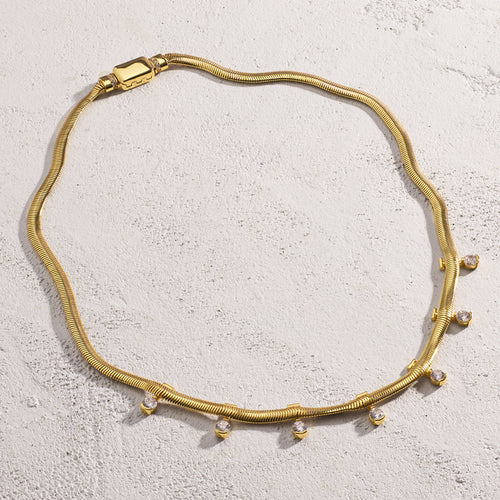 VIVIENNE- Snake Necklace with Pins