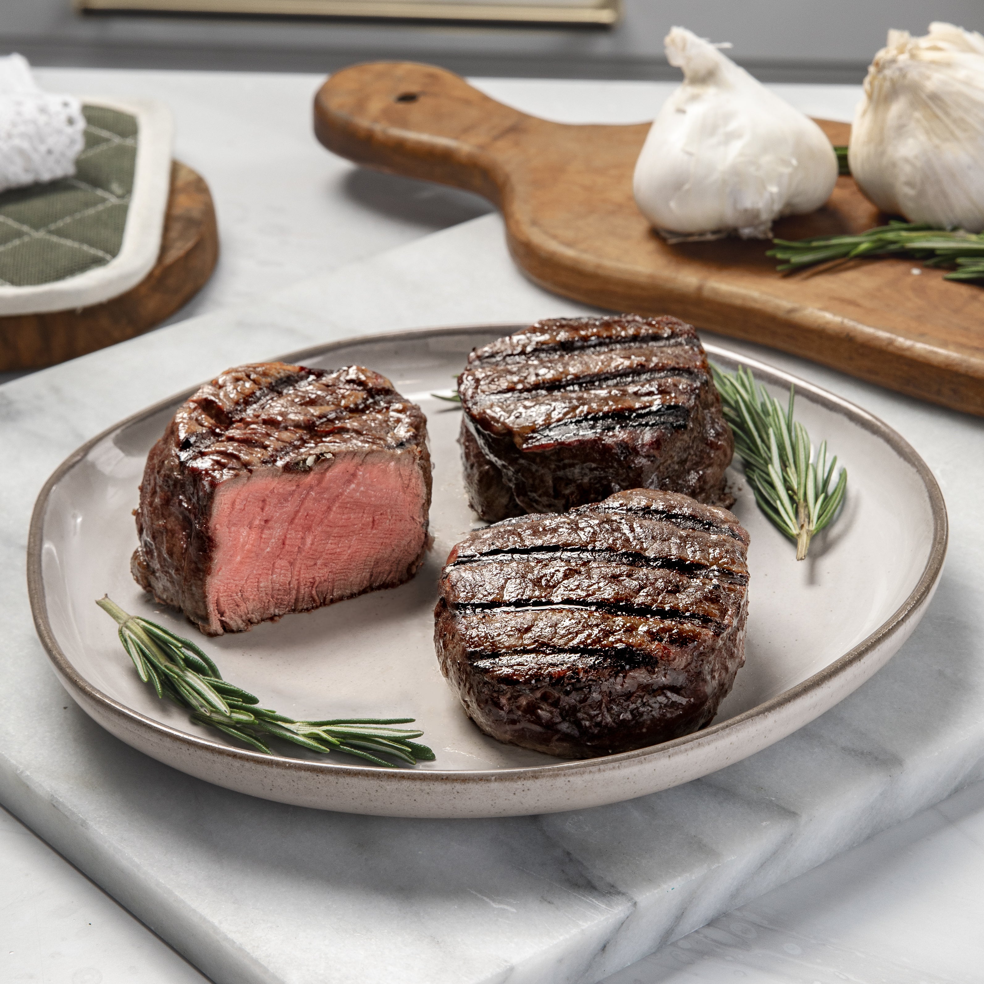 Rastelli's Filet Mignon Steaks with Butter - 5 oz. Portions