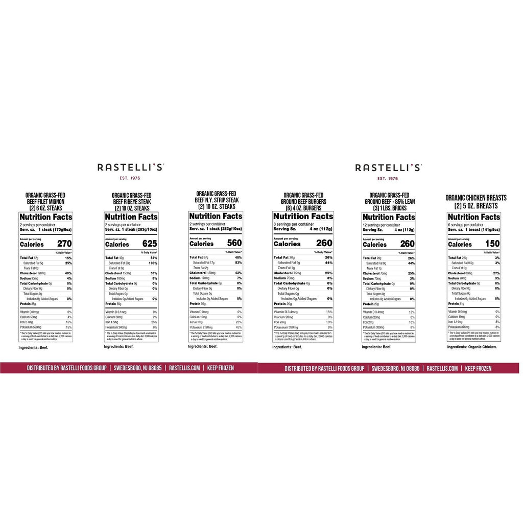 Rastelli’s Organic Meat Pack, 21 Total Count,  9.63 lbs Total