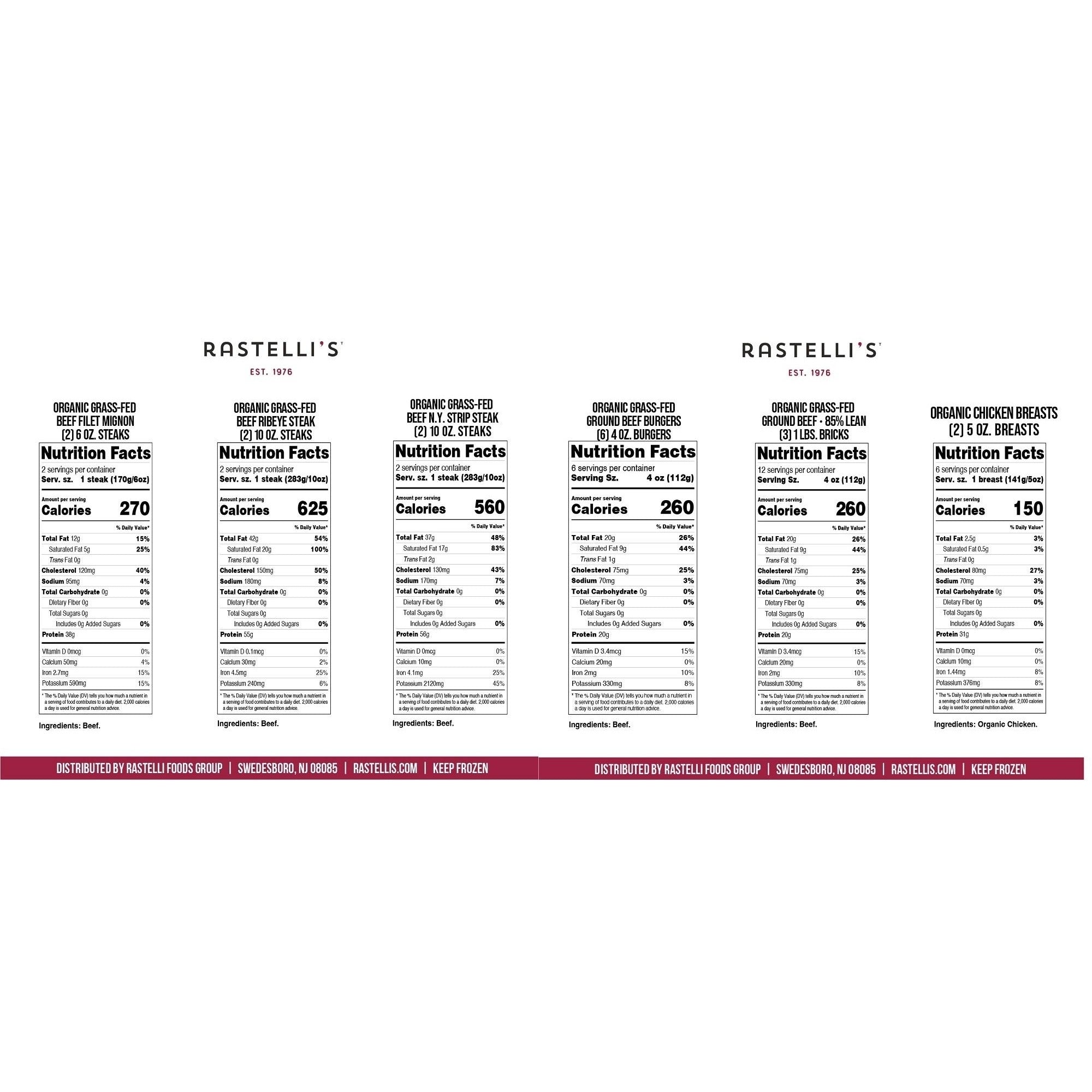 Rastelli’s Organic Meat Pack, 21 Total Count,  9.63 lbs Total