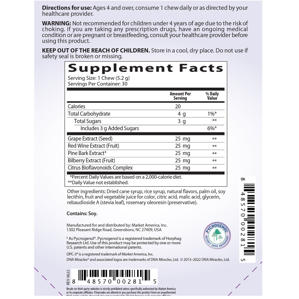 DNA Miracles OPC-3® Chews