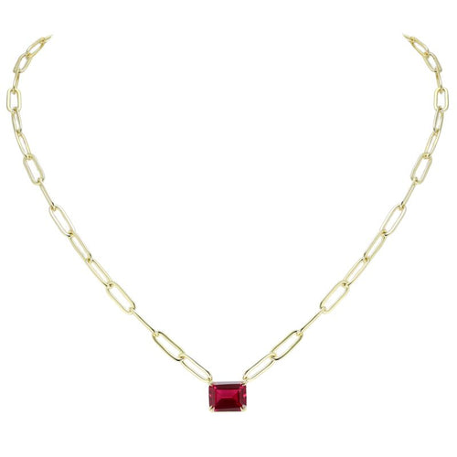 SCARLETT - Petite Solitaire Paperclip Necklace