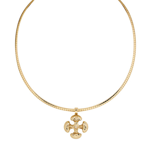 ANGELA – Hammered Cross Necklace
