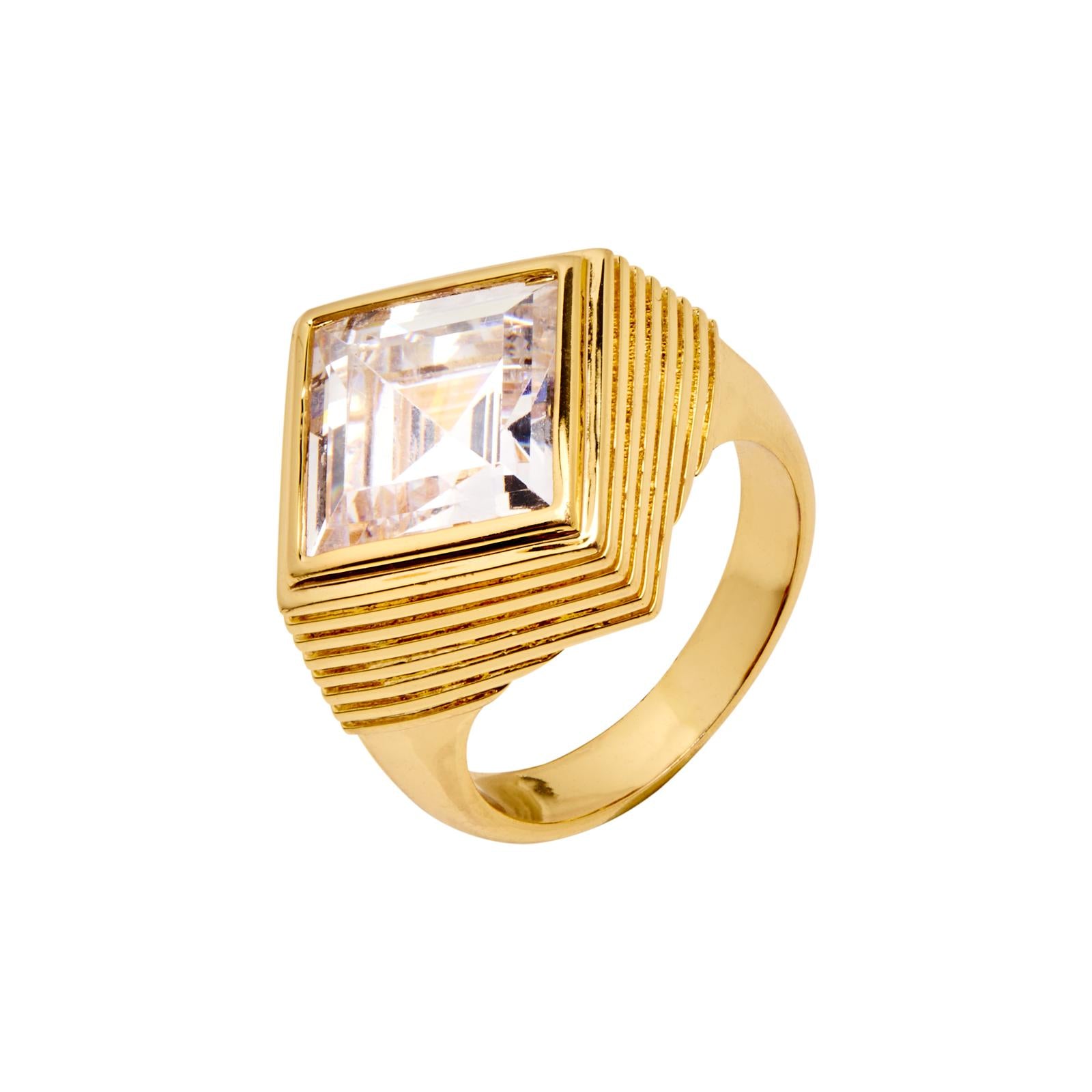 JULIOUS – 鎏金漸層方鑽戒指