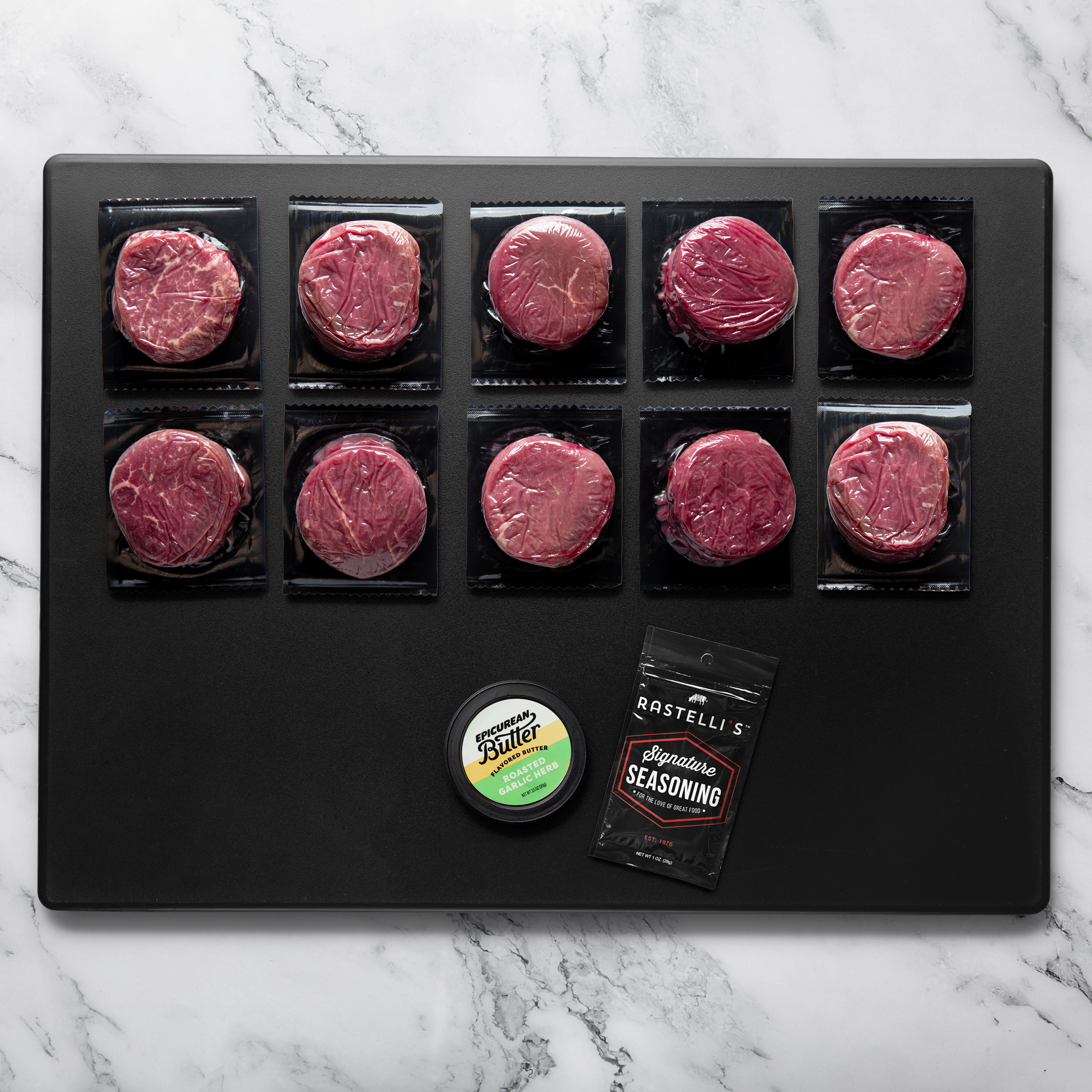 Rastelli's Filet Mignon Steaks with Butter - 5 oz. Portions