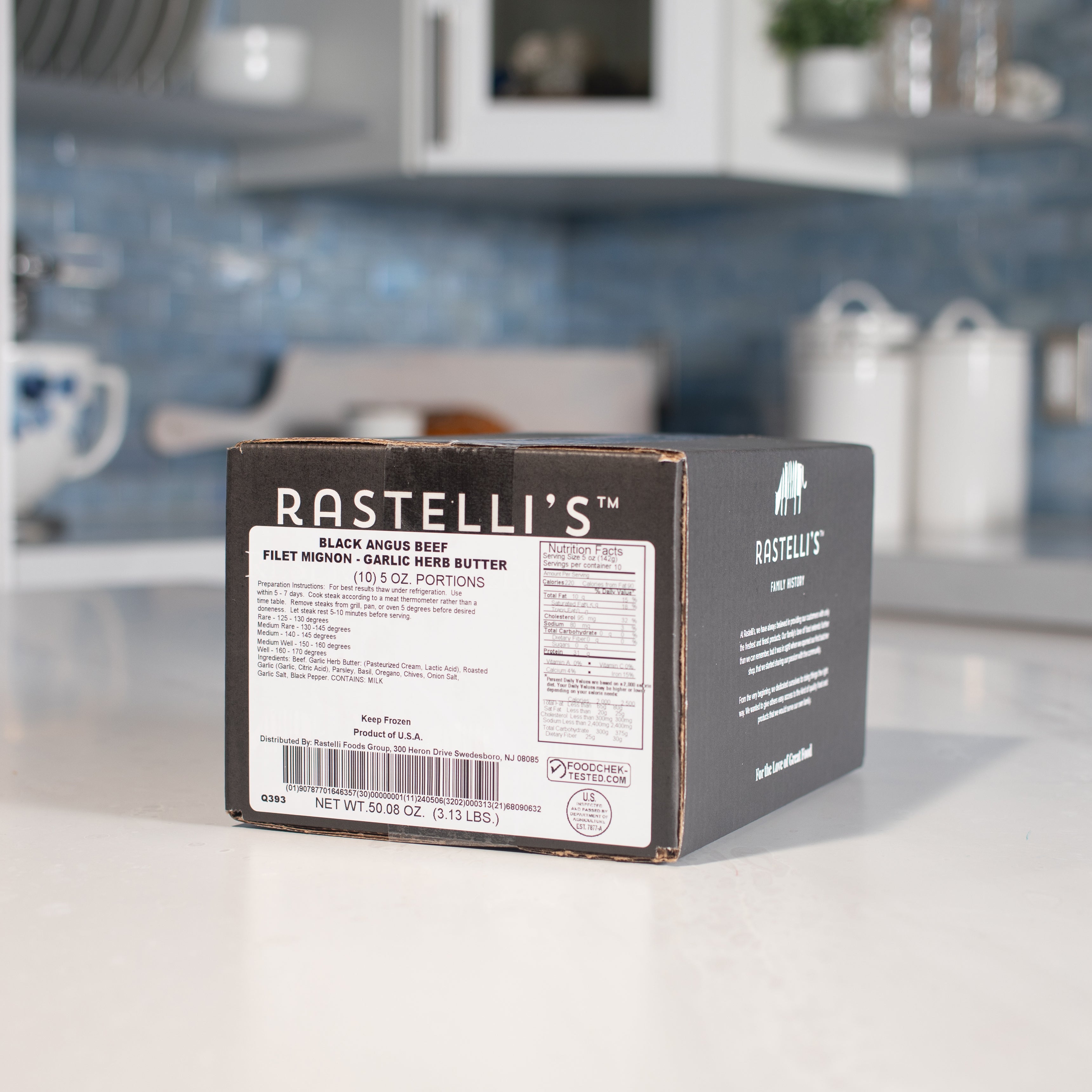 Rastelli's Filet Mignon Steaks with Butter - 5 oz. Portions