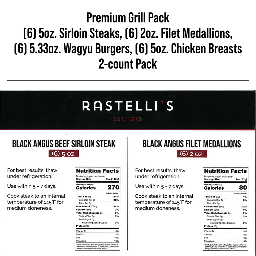 Rastelli's Burger, Steak and Chicken Grilling Bundle Pack