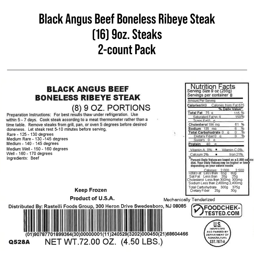 Rastelli's Beef Ribeye Steaks